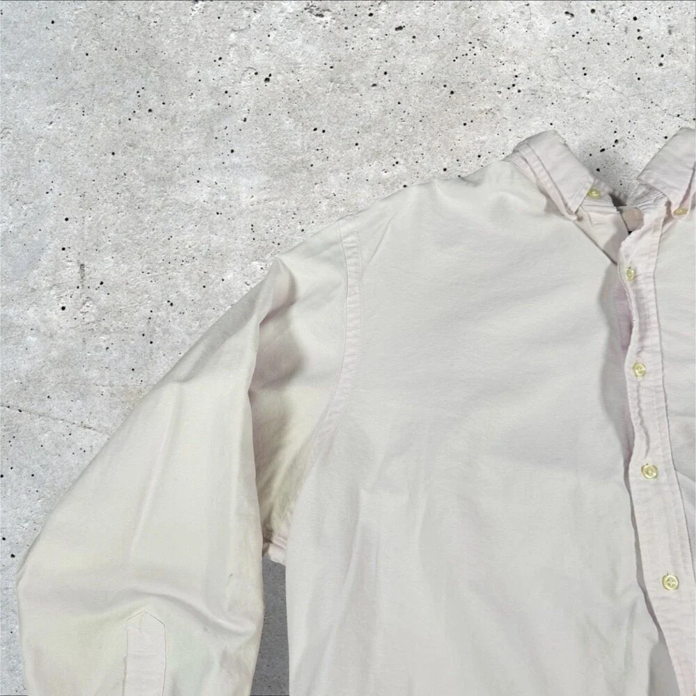 Polo Ralph Lauren Oxford Shirt Men 17.5 34/35 Pink Classic Fit Cotton Flaws - Picture 3 of 15